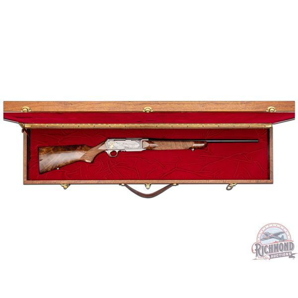 E. Vos Engraved & Gold Inlaid Browning BAR North American Deer Rifle Semi-Automatic Rifle with Case