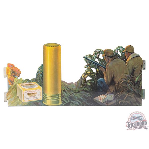 Winchester Guns & Shells Results! Repeater Oval Shotgun Shell Die Cut Countertop Display Sign