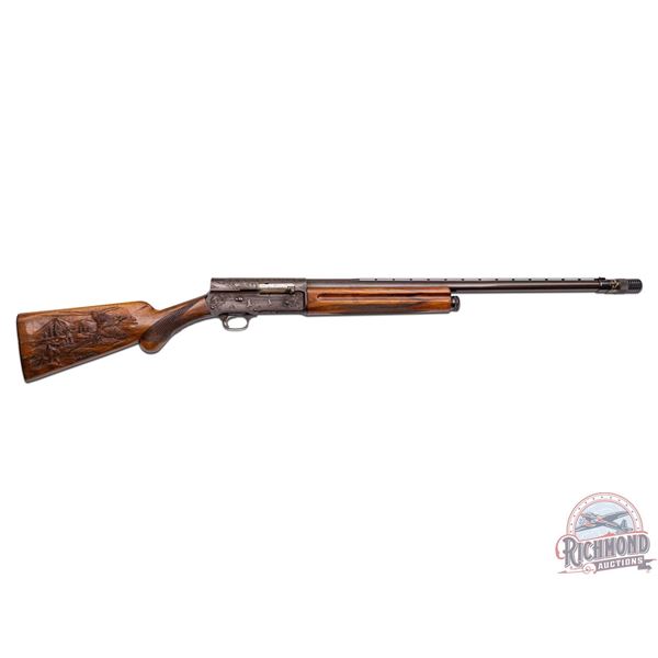 Custom Engraved Belgium Browning Light Twelve A-5 Semi-Automatic Shotgun