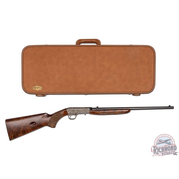 Nice 1969 FN Belgium Browning SA-22 .22LR Semi-Auto Grade III Rifle Engraved by Master Angelo Bee