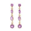 Image 1 : Plated 18KT Yellow Gold and Sterling Silver 5.40ctw Amethyst Earrings