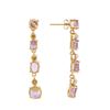 Image 2 : Plated 18KT Yellow Gold and Sterling Silver 5.40ctw Amethyst Earrings
