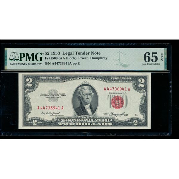 1953 $2 Legal Tender Note PMG 65EPQ