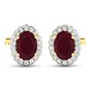 Image 2 : 14KT Yellow Gold 1.7ctw Ruby and Diamond Earrings