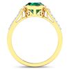 Image 4 : 14KT Yellow Gold 1.53ctw Zambian Emerald and Diamond Ring