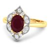 Image 2 : 14KT Yellow Gold 1.5ctw Ruby and Diamond Ring