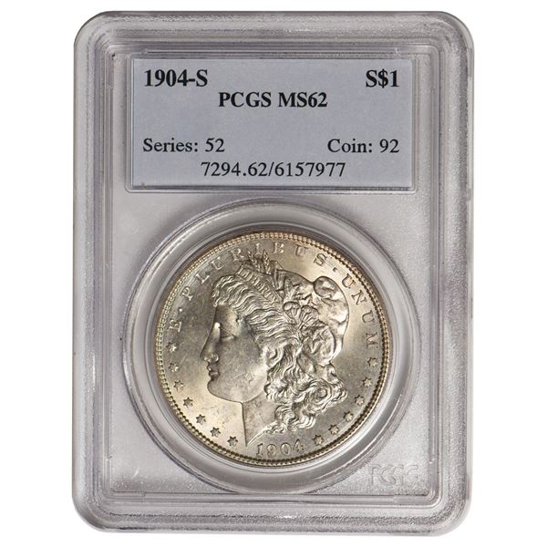1904-S $1 Morgan Silver Dollar PCGS MS62