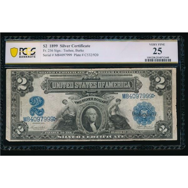 1899 $2 Mini Porthole Silver Certificate PCGS 25