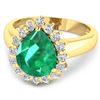Image 3 : 14KT Yellow Gold 2.85ct Zambian Emerald and Diamond Ring