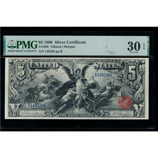 1896 $5 Educational Silver Certificate PMG 30EPQ
