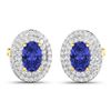 Image 2 : 14KT Yellow Gold 0.76ctw Tanzanite and Diamond Earrings