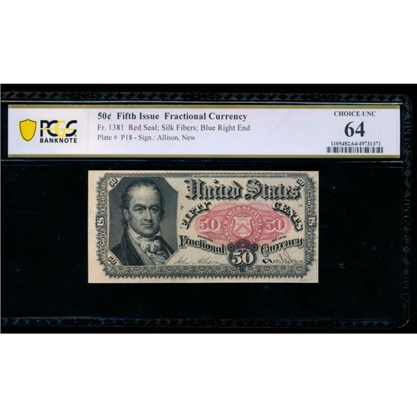 50 Cent Fifth Issue Fractional PCGS 64