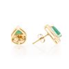 Image 2 : Plated 18KT Yellow Gold and Sterling Silver 2.05ctw Emerald and Diamond Earrings