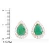 Image 3 : Plated 18KT Yellow Gold and Sterling Silver 2.05ctw Emerald and Diamond Earrings