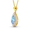 Image 2 : 14KT Yellow Gold 2.3ctw Aquamarine and Diamond Pendant