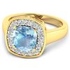 Image 2 : 14KT Yellow Gold 1.48ct Aquamarine and Diamond Ring