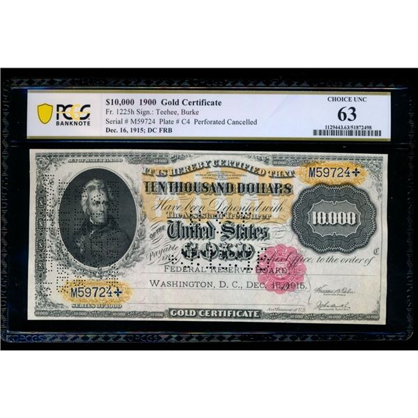 1900 $10,000 Gold Certificate PCGS 63