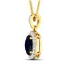 Image 2 : 14KT Yellow Gold 1.30ct Blue Sapphire and Diamond Pendant with Chain
