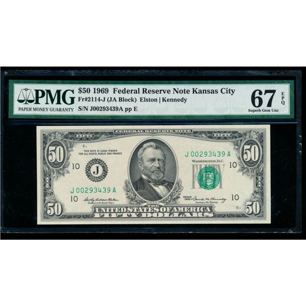 1969 $50 Kansas City FRN PMG 67EPQ