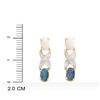 Image 3 : Plated 18KT Yellow Gold and Sterling Silver 1.02ctw Opal Earrings