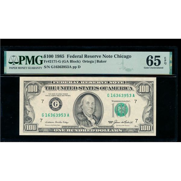 1985 $100 Chicago FRN PMG 65EPQ
