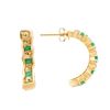 Image 2 : Plated 18KT Yellow Gold and Sterling Silver 2.55ctw Emerald and Diamond Earrings