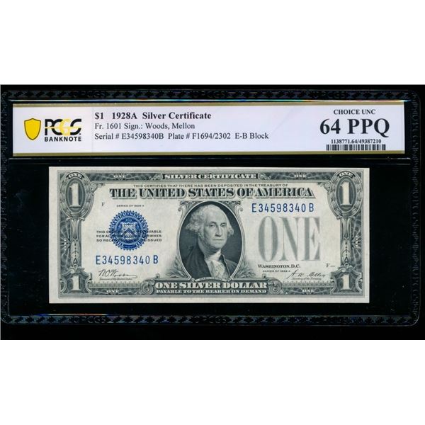 1928A $1 Silver Certificate PCGS 64PPQ