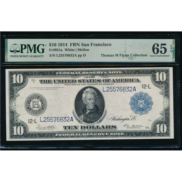 1914 $10 San Francisco FRN PMG 65EPQ