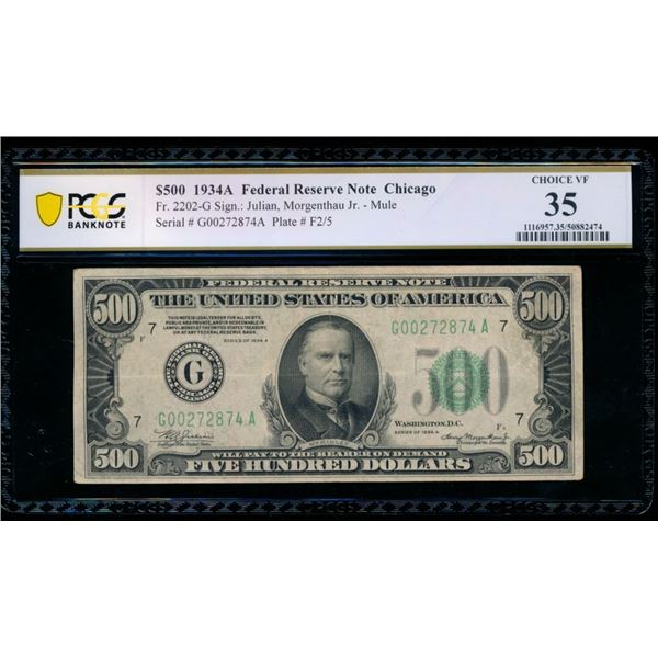 1934A $500 Chicago FRN PCGS 35
