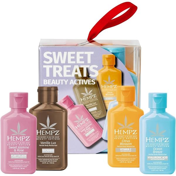 NEW 4 X 66ML HEMPZ SWEET TREATS BEAUTY ACTIVES