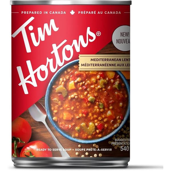 NEW 540ML TIM HORTONS MEDITERRANEAN LENTIL