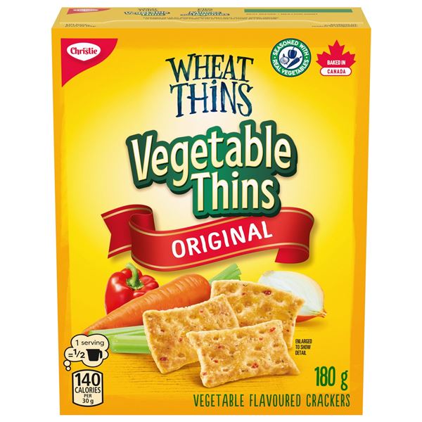 NEW 4 X 180G WHEAT THINS VEGETABLE THINS