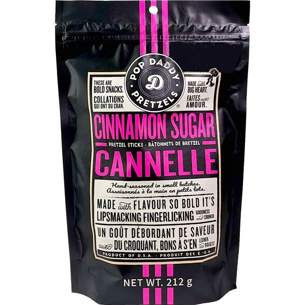 NEW 2 X 212G POP DADDY PRETZELS CINNAMON SUGAR