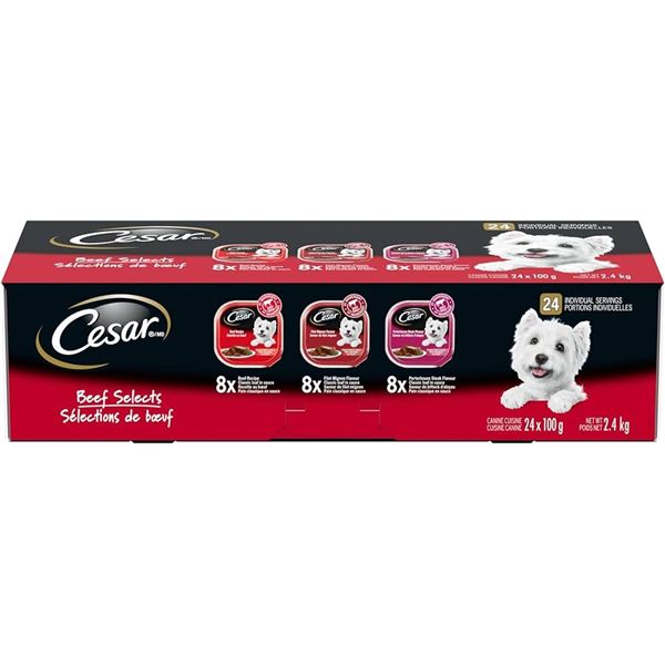 NEW 24 X 100G CESAR BEEF SELECTS VARIETY PACK