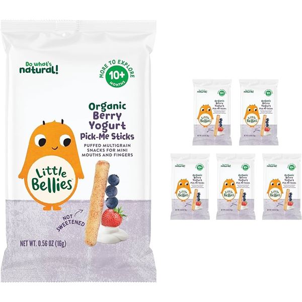 NEW 5 X 16G ORGANIC BERRY YOGURT PICK ME STICKS