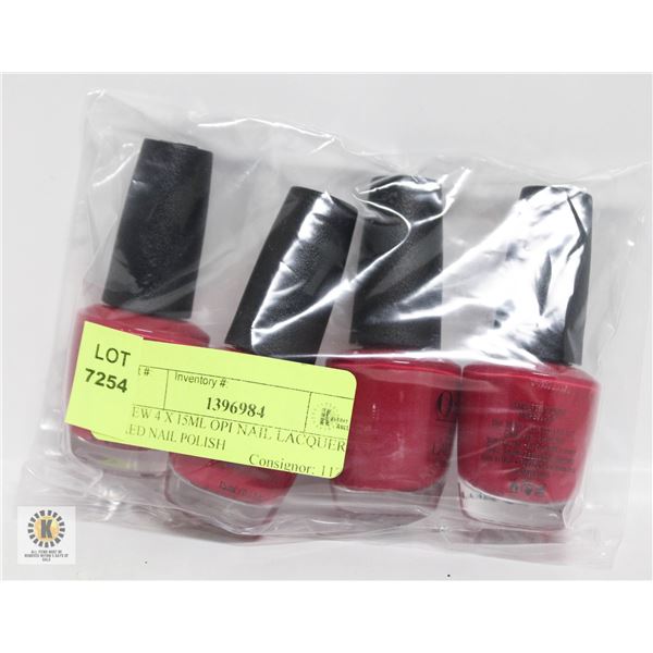 NEW 4 X 15ML OPI NAIL LACQUER RED NAIL POLISH