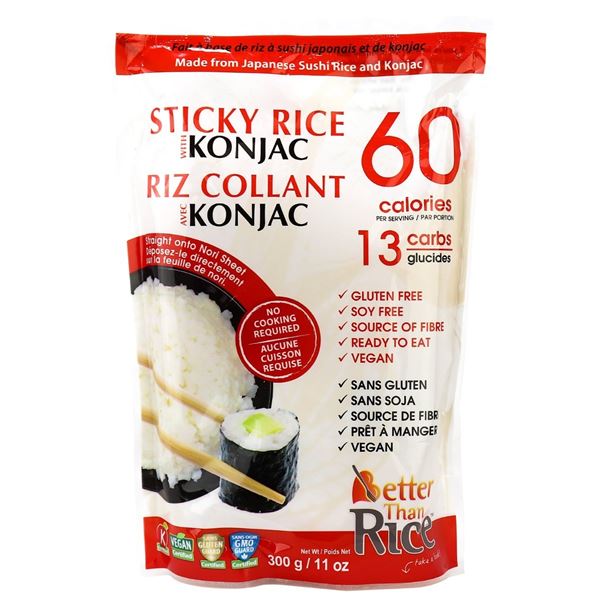 NEW 3 X 300G STICKY RICE WITH KONJAC