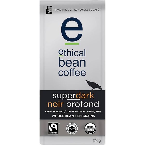 NEW 340G ETHICAL BEAN COFFEE SUPERDARK