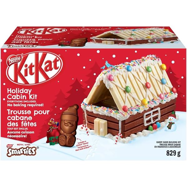 NEW 389G KITKAT HOLIDAY CABIN KIT WITH SMARTIES