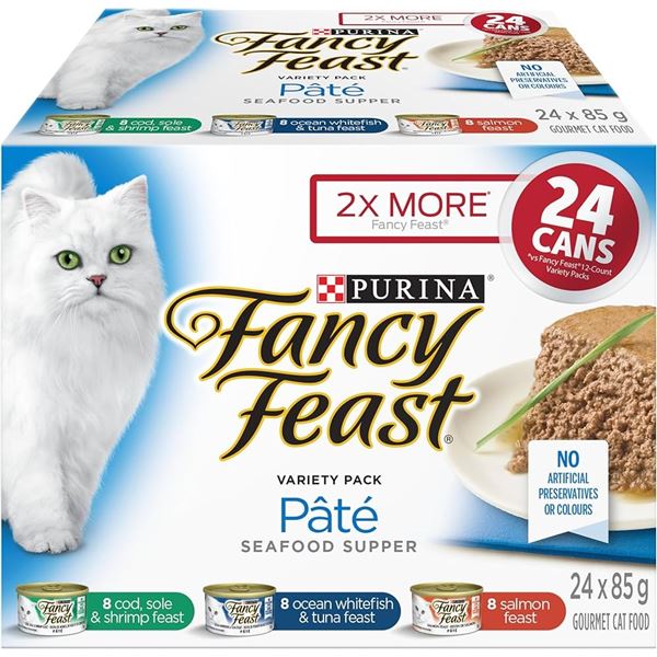 NEW 24 X 85G PURINAFANCY FEAST PATE SEAFOOD SUPPER