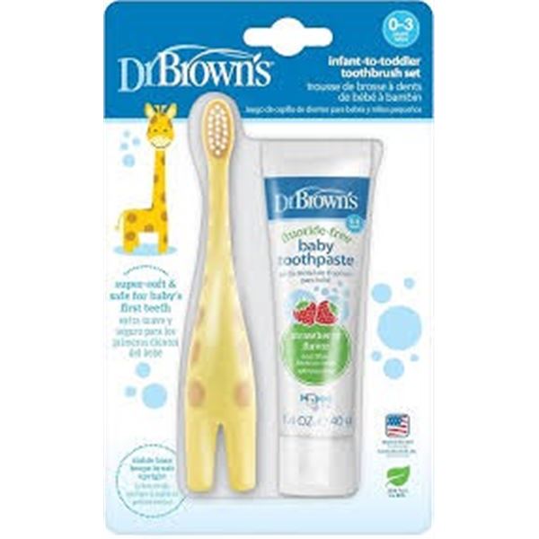 NEW DR BROWNS INFANT-TO-TODDLER TOOTYBRUSH SET