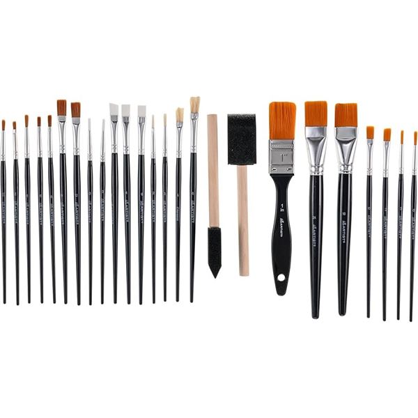 NEW 25 PIECES CRAFT BRUSH PACK
