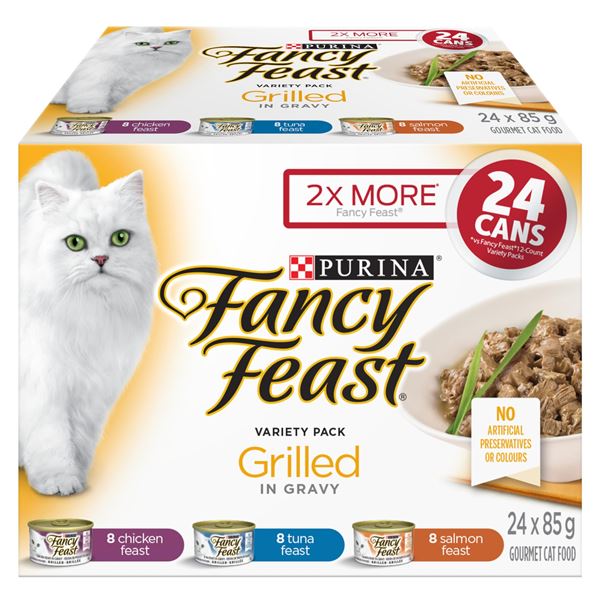 NEW 24 X 85G PURINA FANCY FEAST VARIETY PACK GRILL
