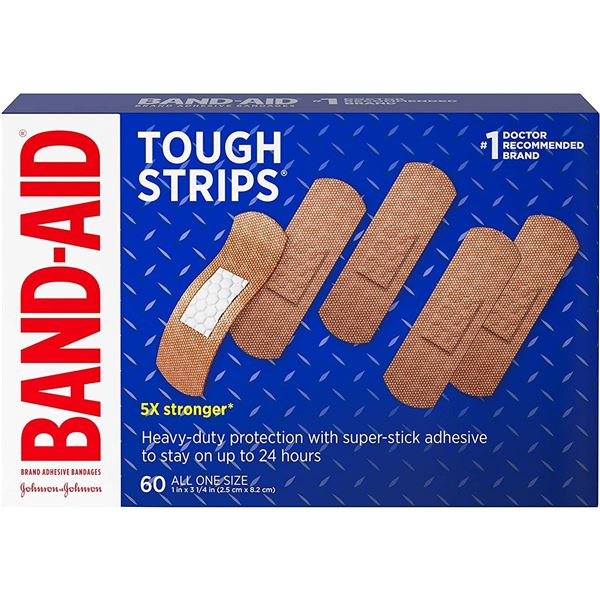 NEW 60 ALL ONE SIZE BAND-AID TOUGH STRIPS