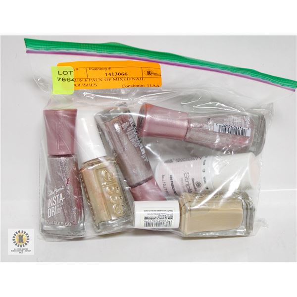 NEW 6 PACK OF MIXED NAIL POLISHES