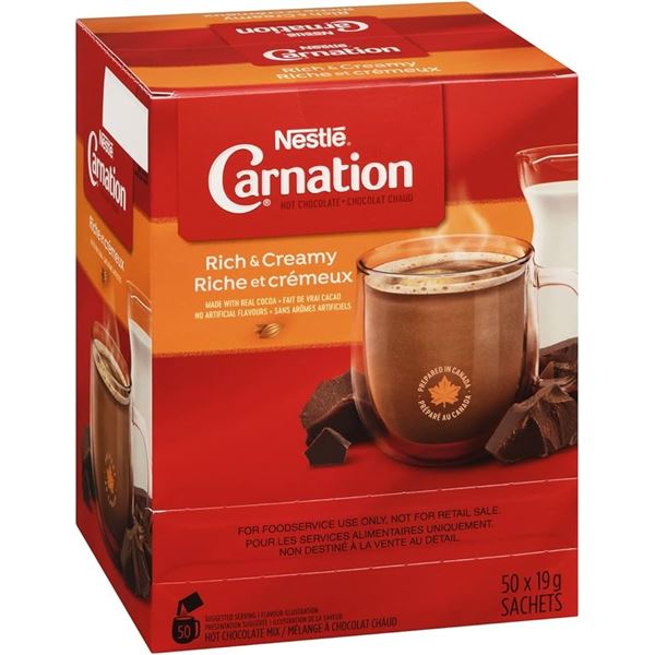 NEW 50 X 19G NESTLE CARNATION RICH & CREAMY HOTCHO