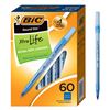 Image 1 : NEW 60 BIC ROUND STIC XTRA LIFE BLUE INK BALL PENS