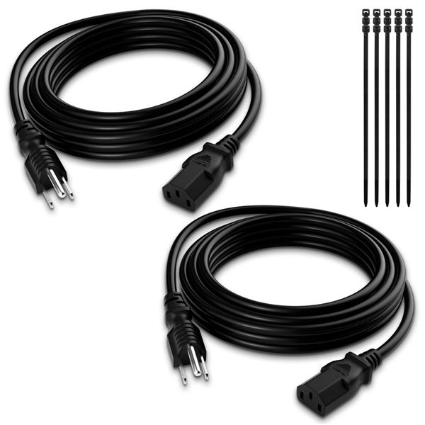 NEW 2 PACK 3' COMPUTER POWER CORD