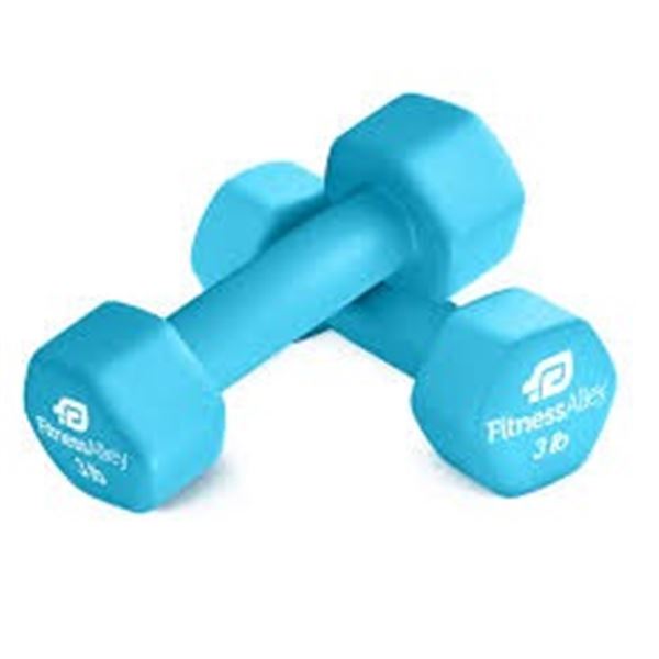 NEW 2 X 3 LB DUMBBELLS BLUE
