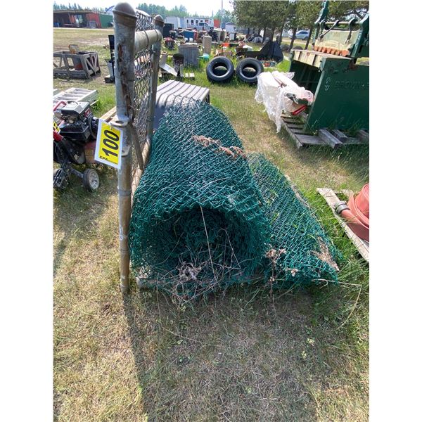 GP Metal Chain Link Gate & 4 ft. plastic green chain link (2)